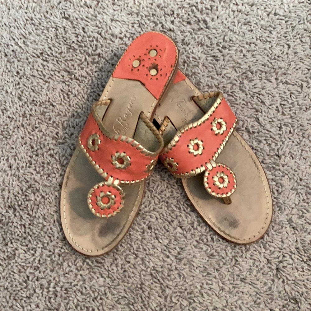 Coral and gold Jack Rogers